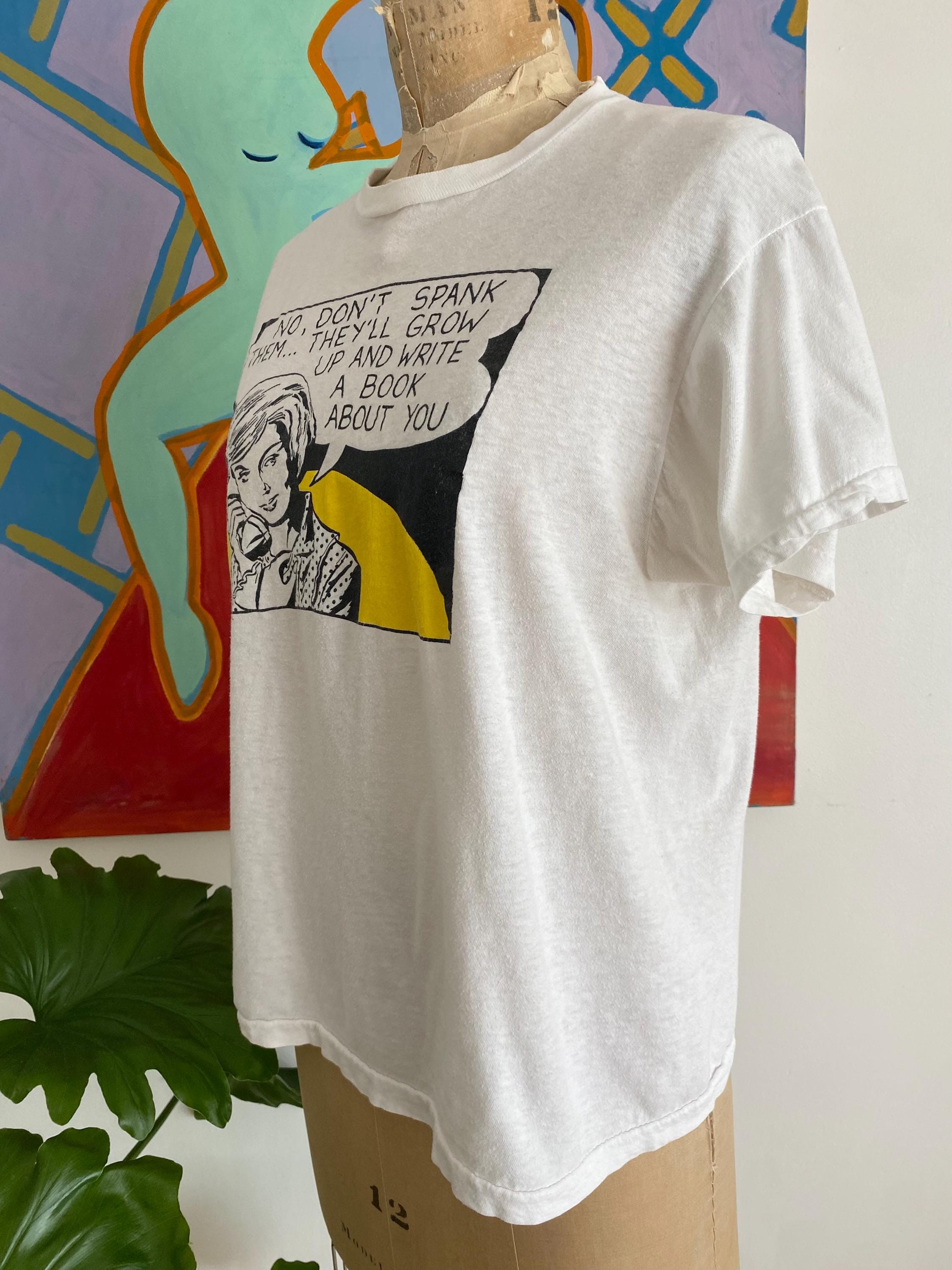 Vintage 80s Roy Lichtenstein Flying Fish LA Pop Art T-shirt 