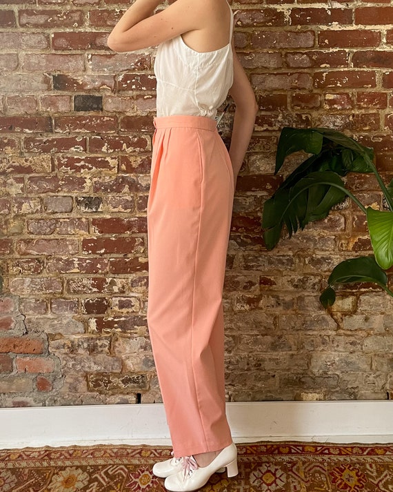 Vintage 1970s Koret Peach Pink Trousers - 70s Pea… - image 2