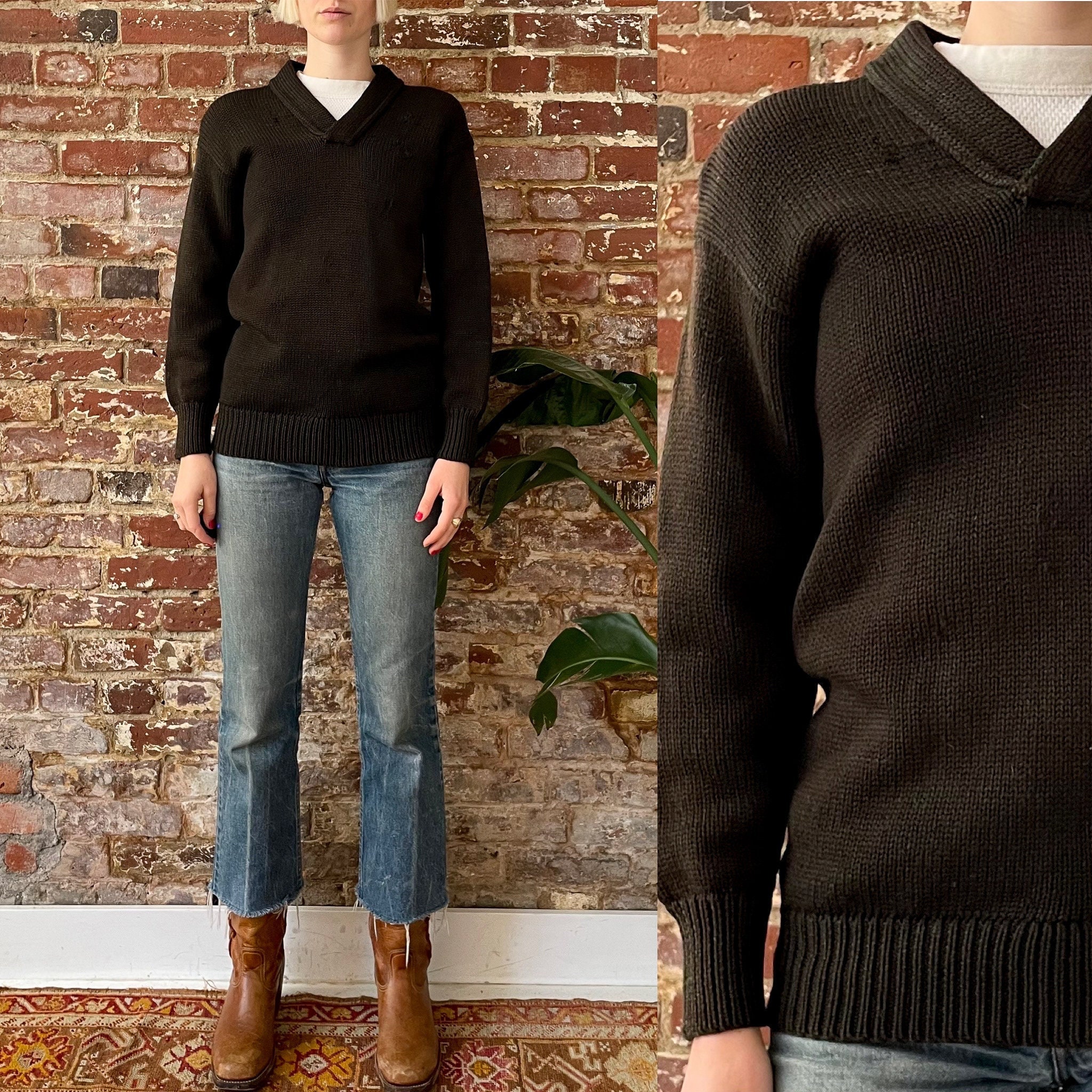 30s 40s Vintage Handmade Vneck Sweater