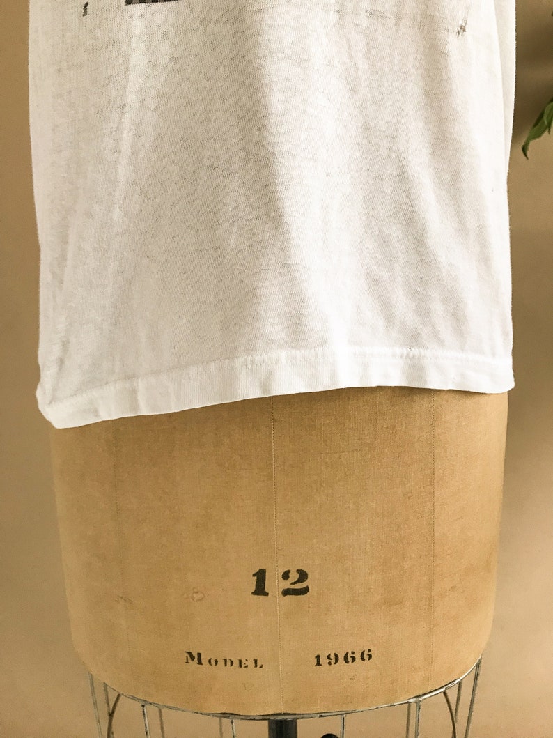 Paper Thin Thrashed Faded T-shirt Single Stitch White Cotton Size Small Vintage 1980s Original David Bowie T-Shirt