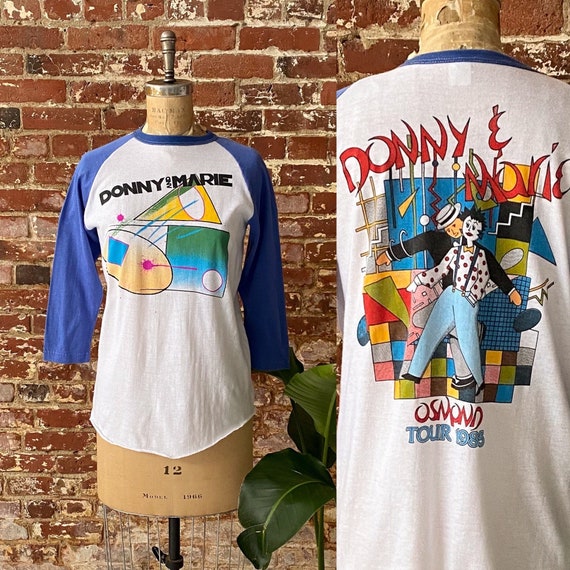 Vintage 1985 Donny & Marie Osmund Tour Raglan - 80s D… - Gem