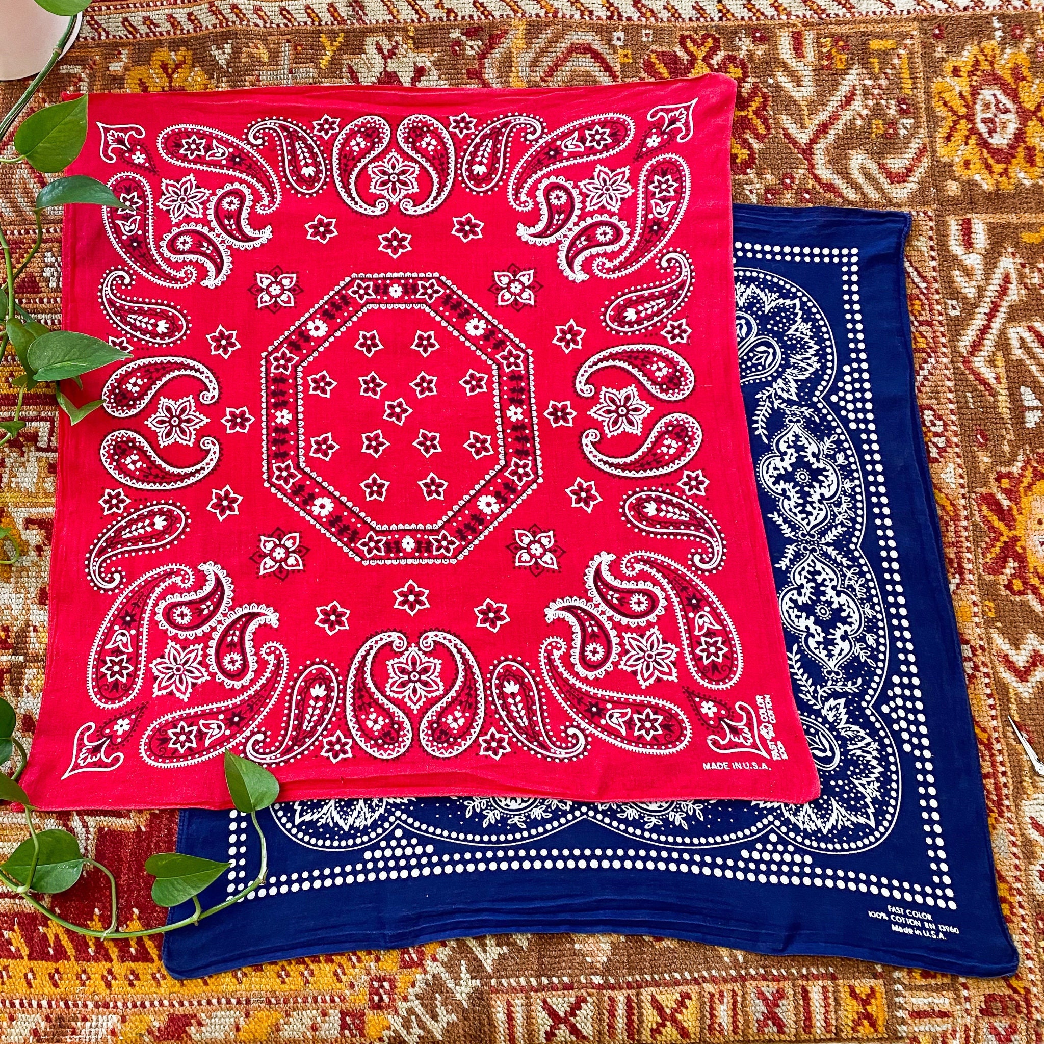 小物 60's Vintage bandanna cross pattern 60's Vintage bandanna iron cross pattern 小物 MADE IN USA