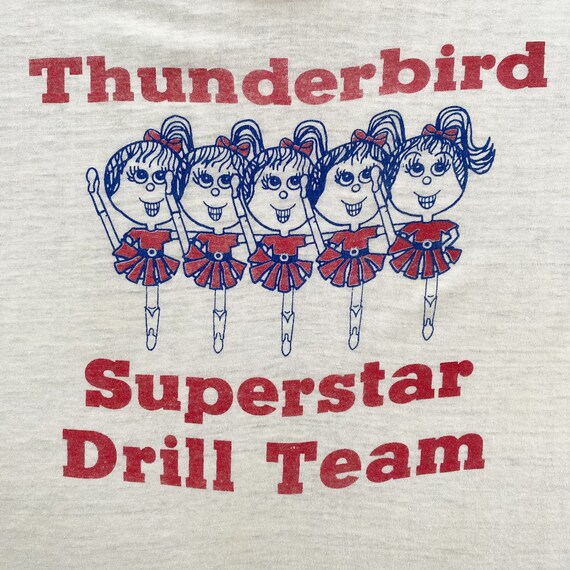 Vintage 1970s Thunderbird Superstar Drill Team Ringer… Gem