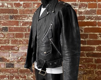 ジャケット・アウター Vintage genuine lether long coat archive Vintage 1950s Blatt Front Quarter Horsehide Black Leather