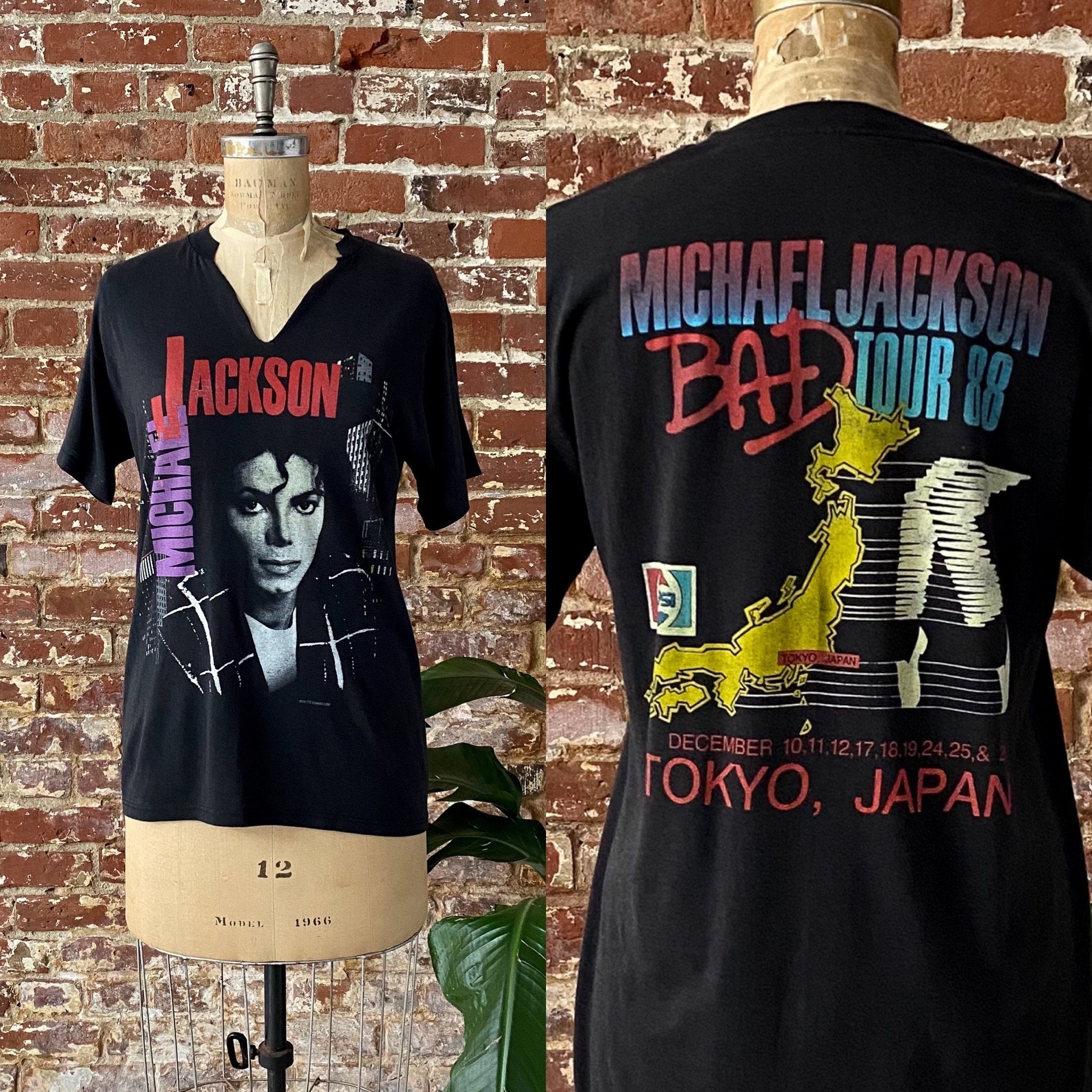 Vintage 1988 Michael Jackson Bad Tour T Shirt Single Stitch Size XL NEW