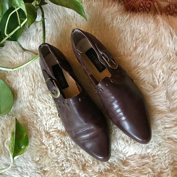 Vintage Cowboy Ankle Boot - 90s Brown Leather Boot