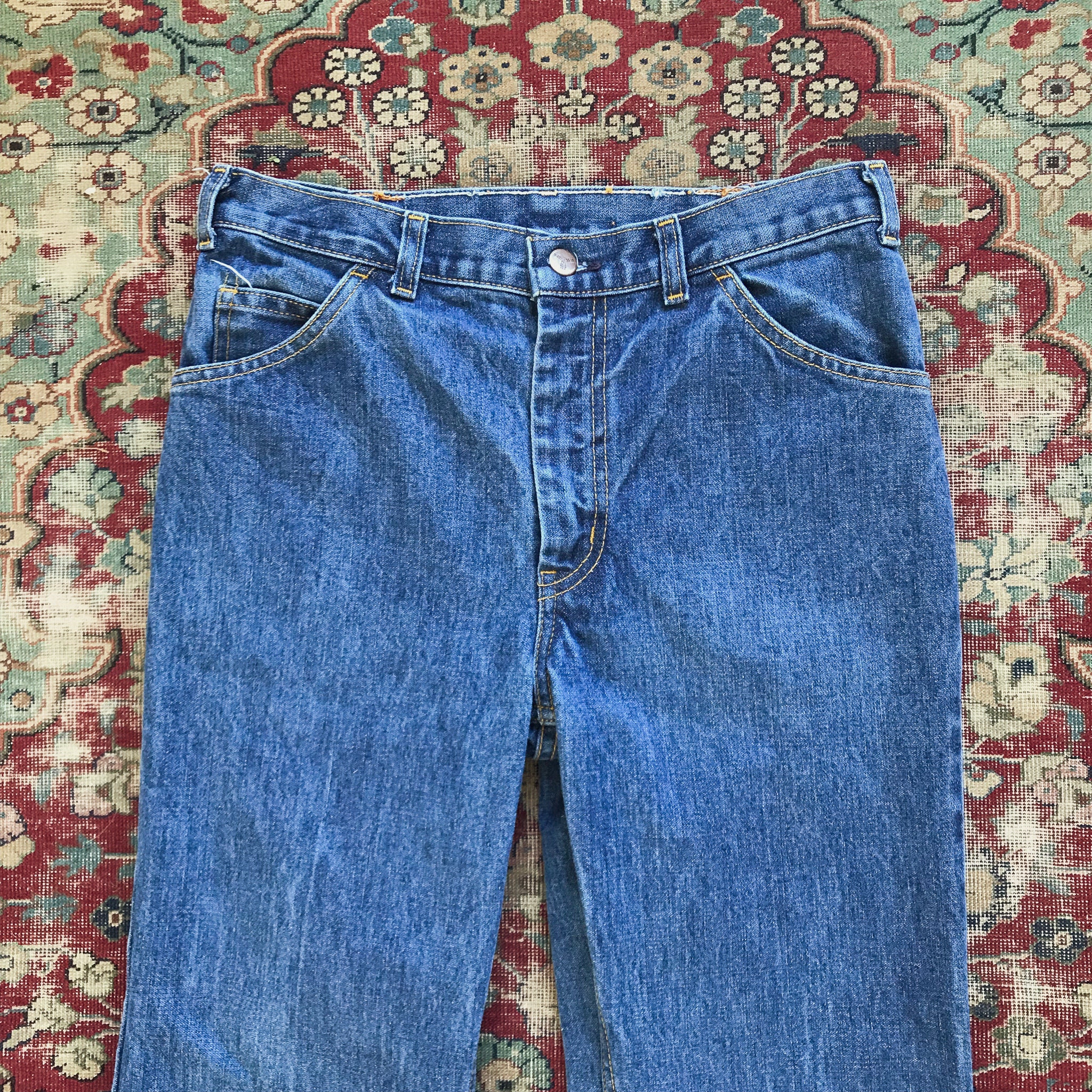 Vintage 1970s GWG Medium Wash Jeans 70s GWG Jeans Mid Rise | Etsy