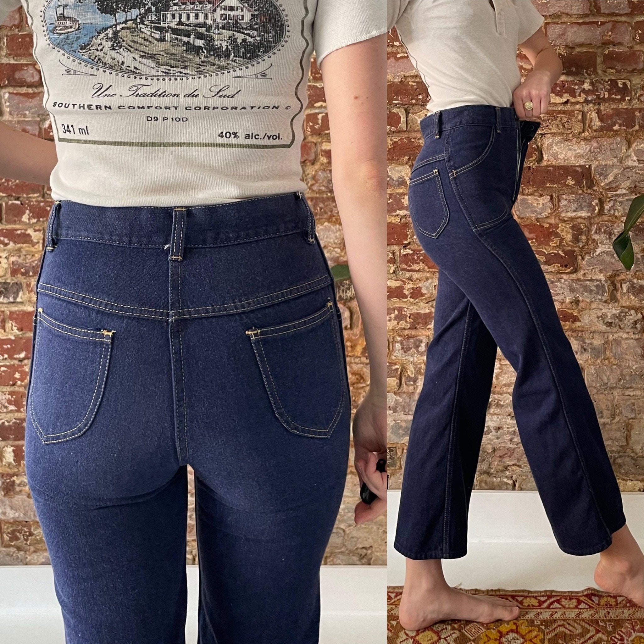Vintage 1970s Indigo Denim Bell Bottoms 