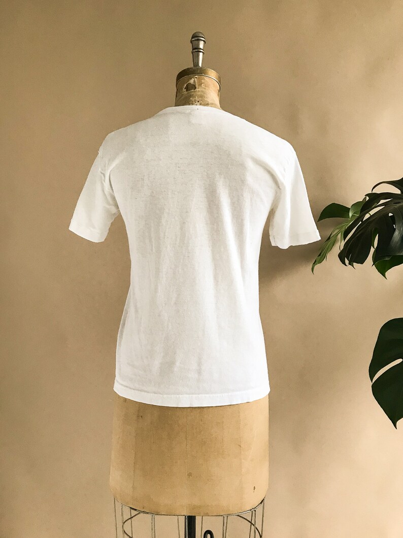 Paper Thin Thrashed Faded T-shirt Single Stitch White Cotton Size Small Vintage 1980s Original David Bowie T-Shirt