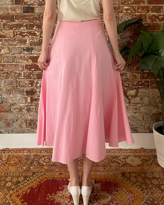 Vintage 1980s Bubblegum Pink Midi Circle Skirt - … - image 7