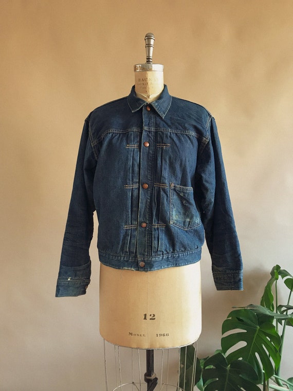 Vintage 1940s Pyke's Blanket Lined Pleat Denim Jac