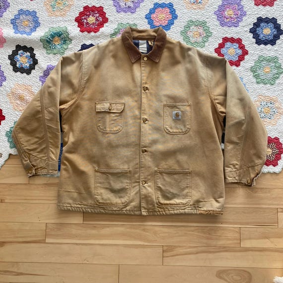 ビンテージカーハート　Vintage carhartt Vtg Carhartt Faded Camel Blanket Lined Chore Jacket - Men's XXL 56
