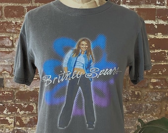 Vintage 1999 Britney Spears Baby One More Time Tour T-shirt - Faded Black - Made in USA/Jamaica - S/M Short 17.5 x 24"