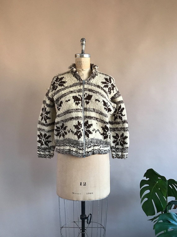 Vintage 1930s/40s Butterfly Cowichan Sweater - 30s