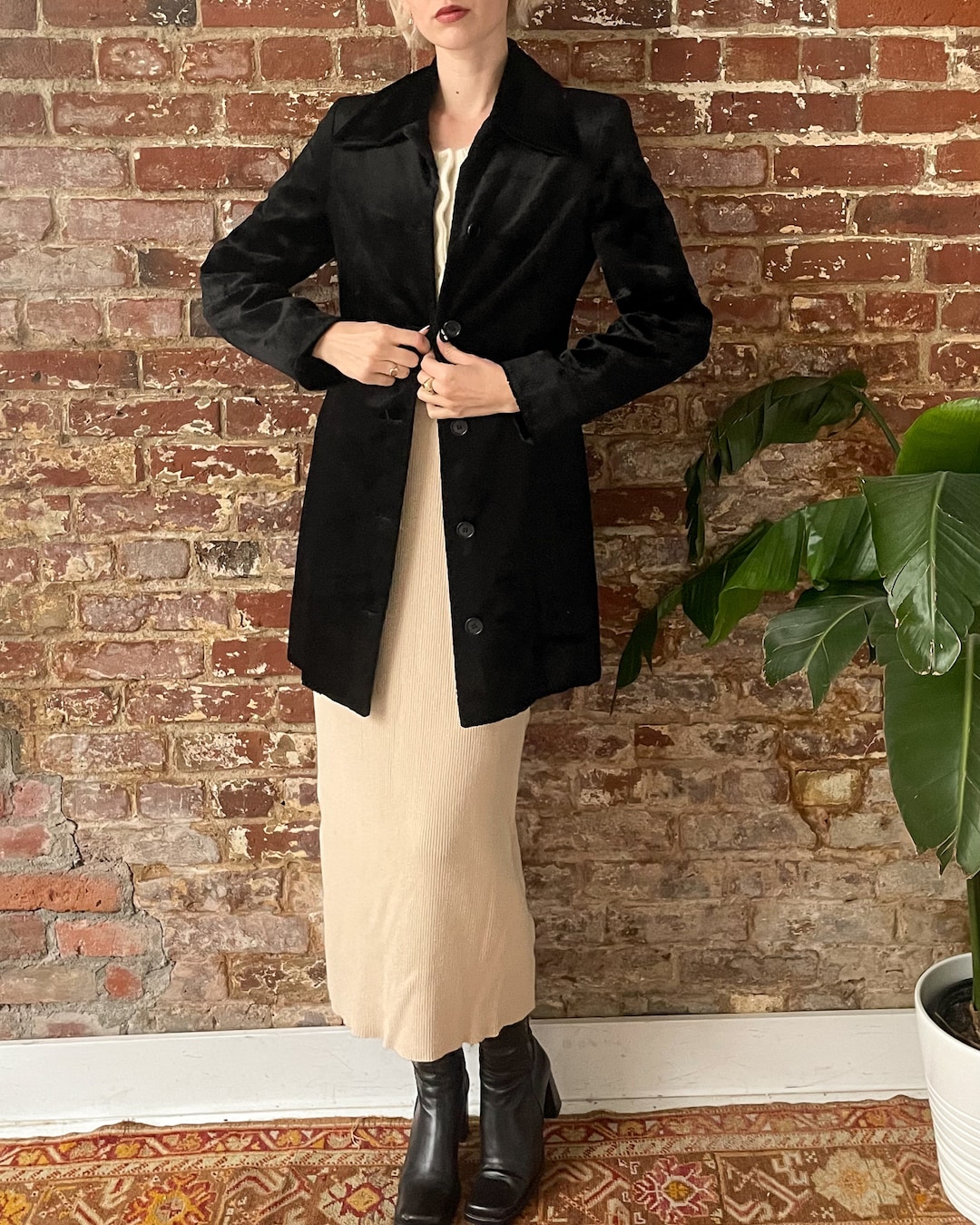 Trench Sisley Vetement Femme Manteau Noir En Fausse Fourrure