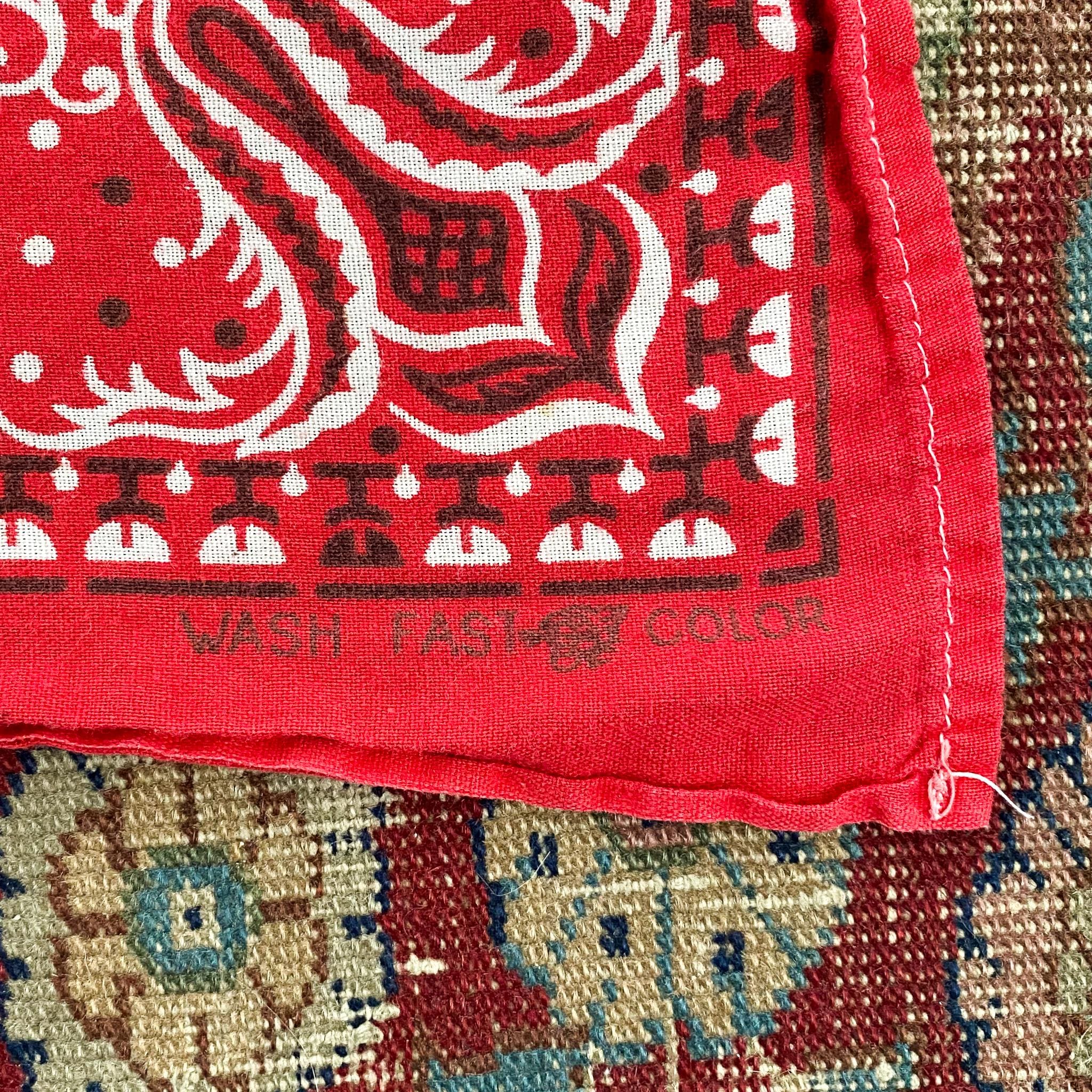 Vintage 1940s/1950s WPL9939 Red Tiger Head Bandana - 40s/50s