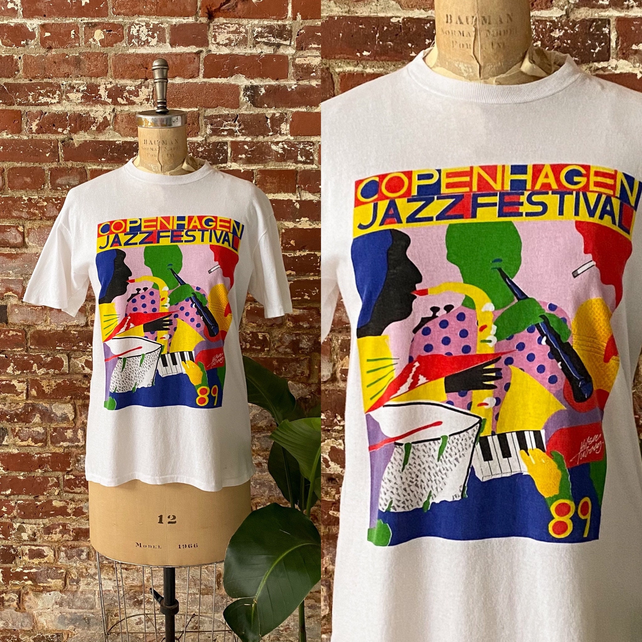 Vintage 1989 Copenhagen Jazz Festival Souvenir T-shirt - 80s