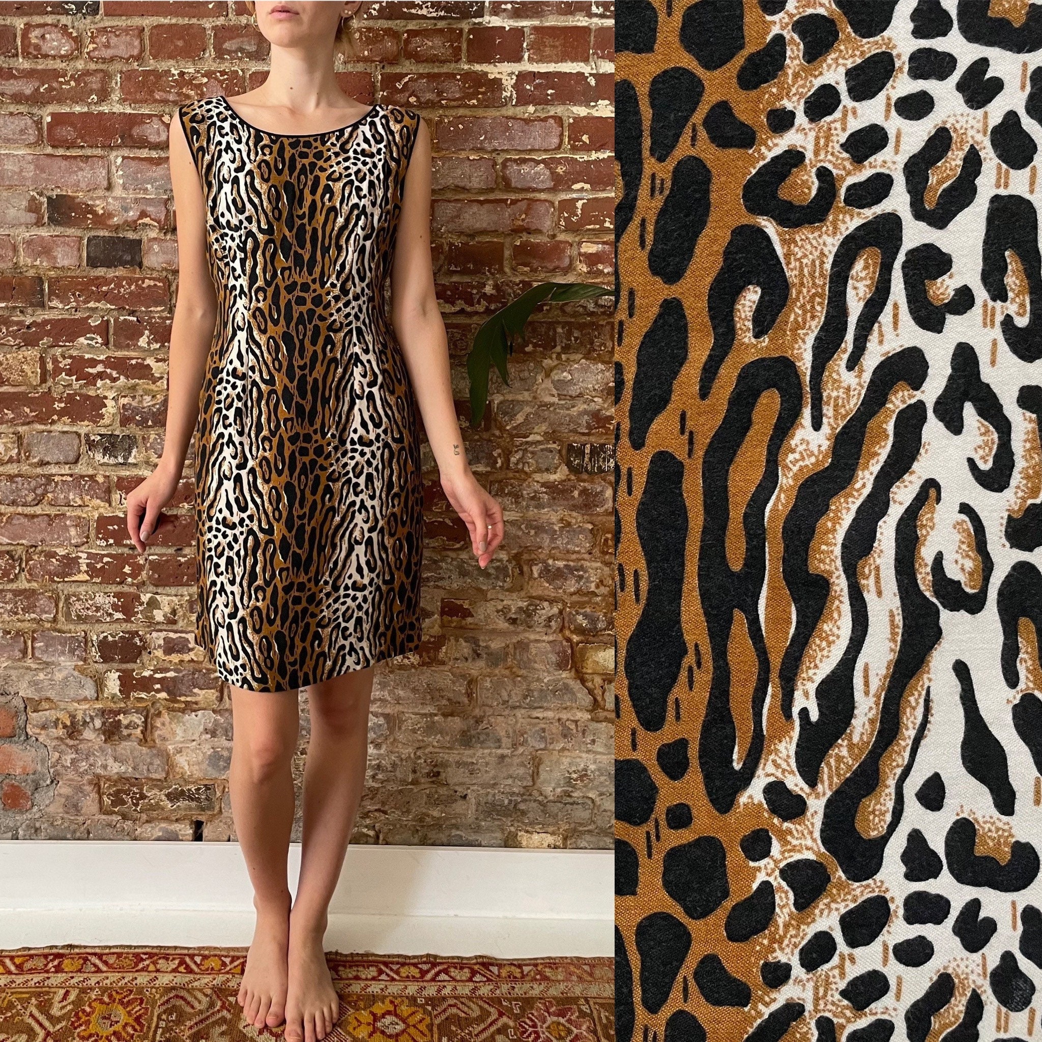 Vintage 1960s Leopard Print Wiggle Dress - 60s Soft Leopard