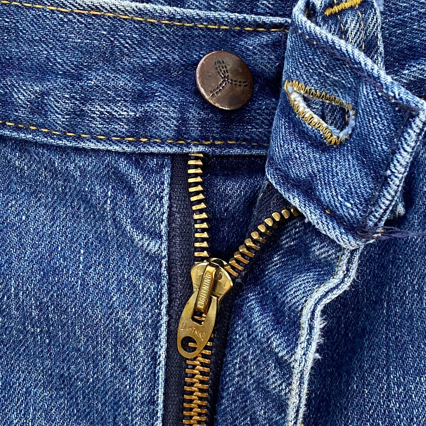 Vintage 1970s GWG Straight Leg Jeans - Whiskered Denim - 70s Vintage 1970s GWG Straight Leg Jeans - Whiskered Denim - 70s