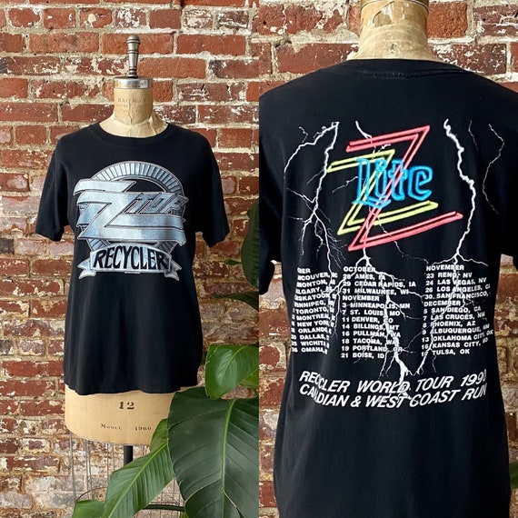 Vintage 1990 ZZ Top Recycler World Tour Canadian & West Vintage 1990 ZZ Top Recycler World Tour Canadian & West