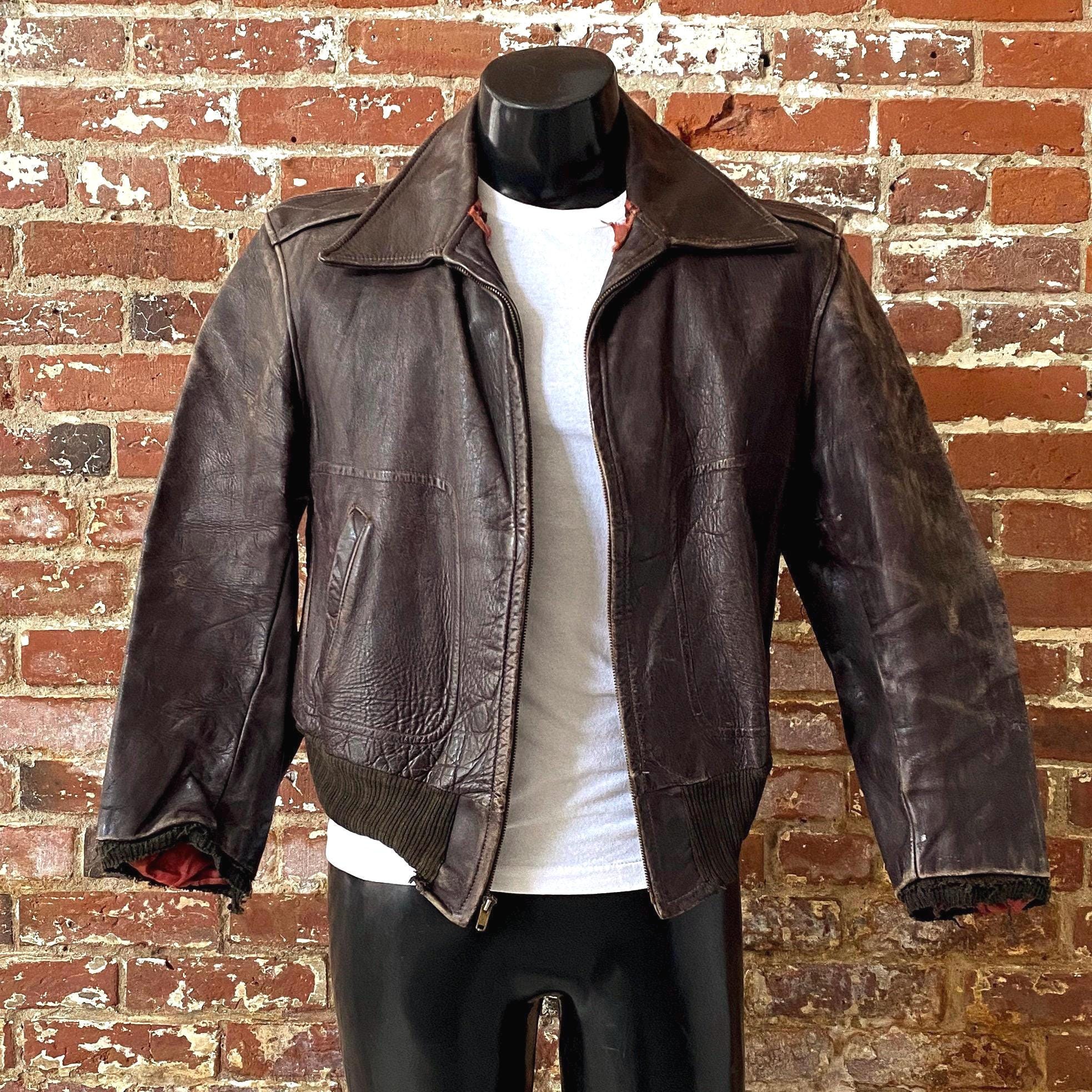 Vintage 1950s Grais Front Quarter Horsehide Leather Jacket
