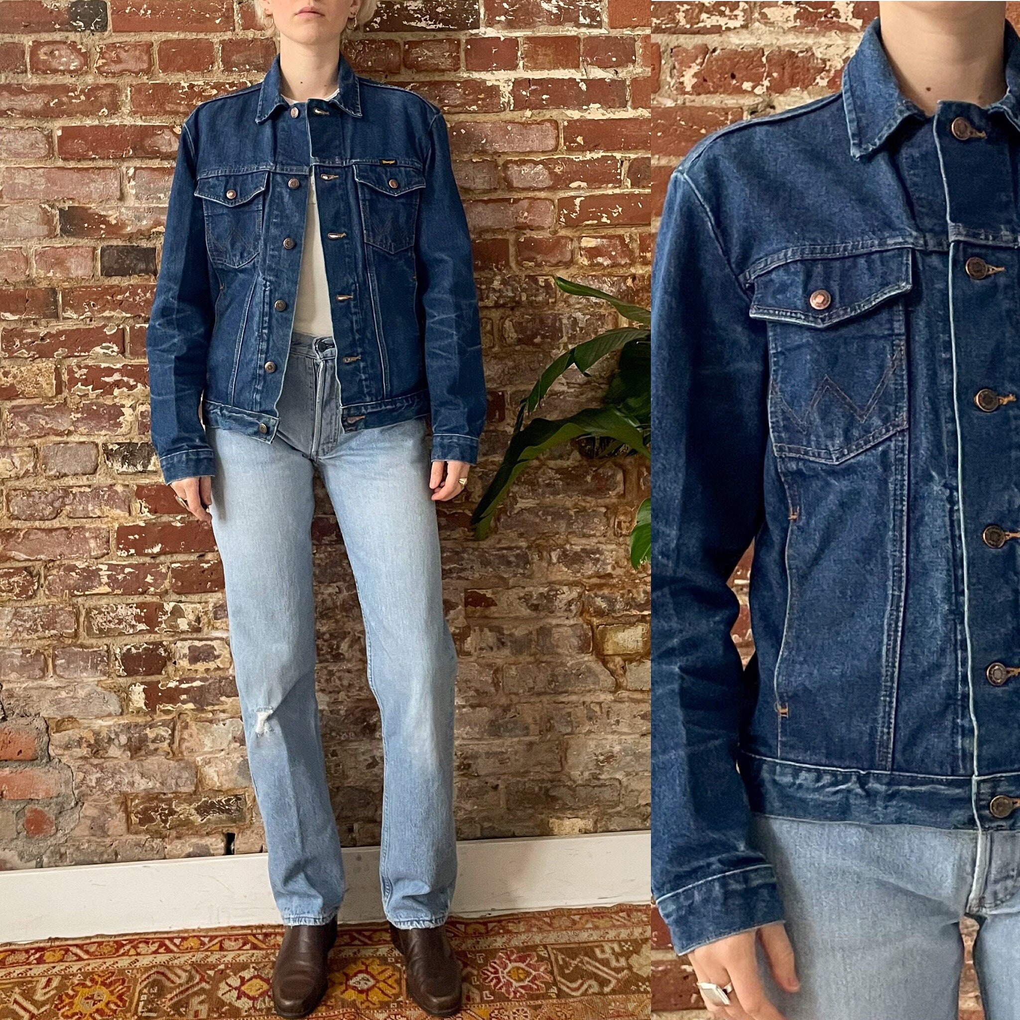 Vintage 1980s Wrangler Dark Wash Denim Jacket - Wrangler Vintage 1980s Wrangler Dark Wash Denim Jacket - Wrangler