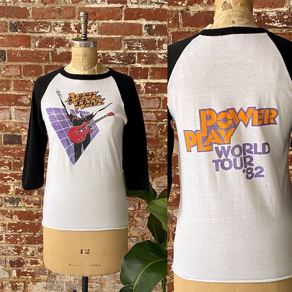 Vintage 1982 April Wine Power Play World Tour Raglan Tee - Single