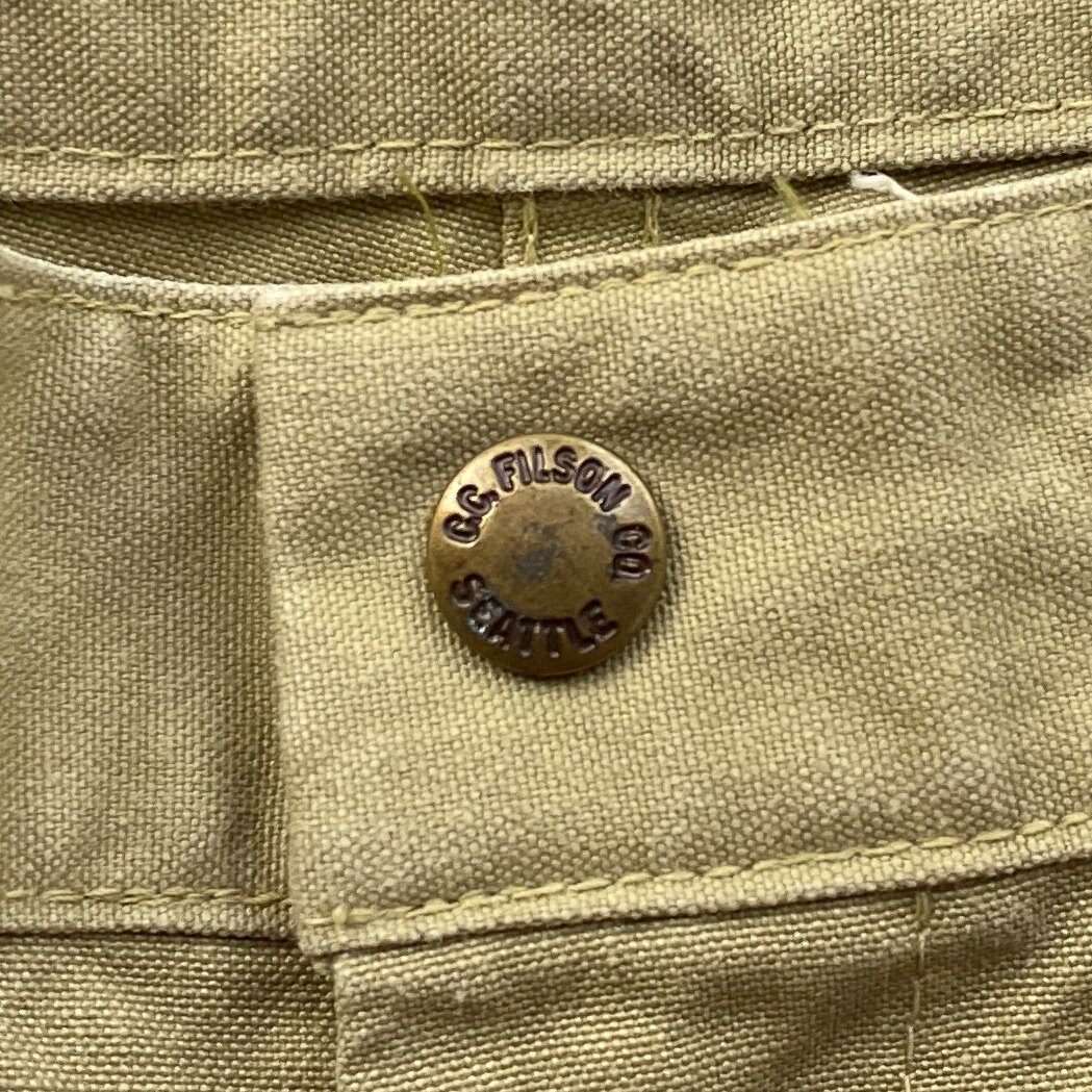Vintage 1970s Filson Khaki Tin Cloth Waxed Cotton Hunting Vintage 1970s Filson Khaki Tin Cloth Waxed Cotton Hunting