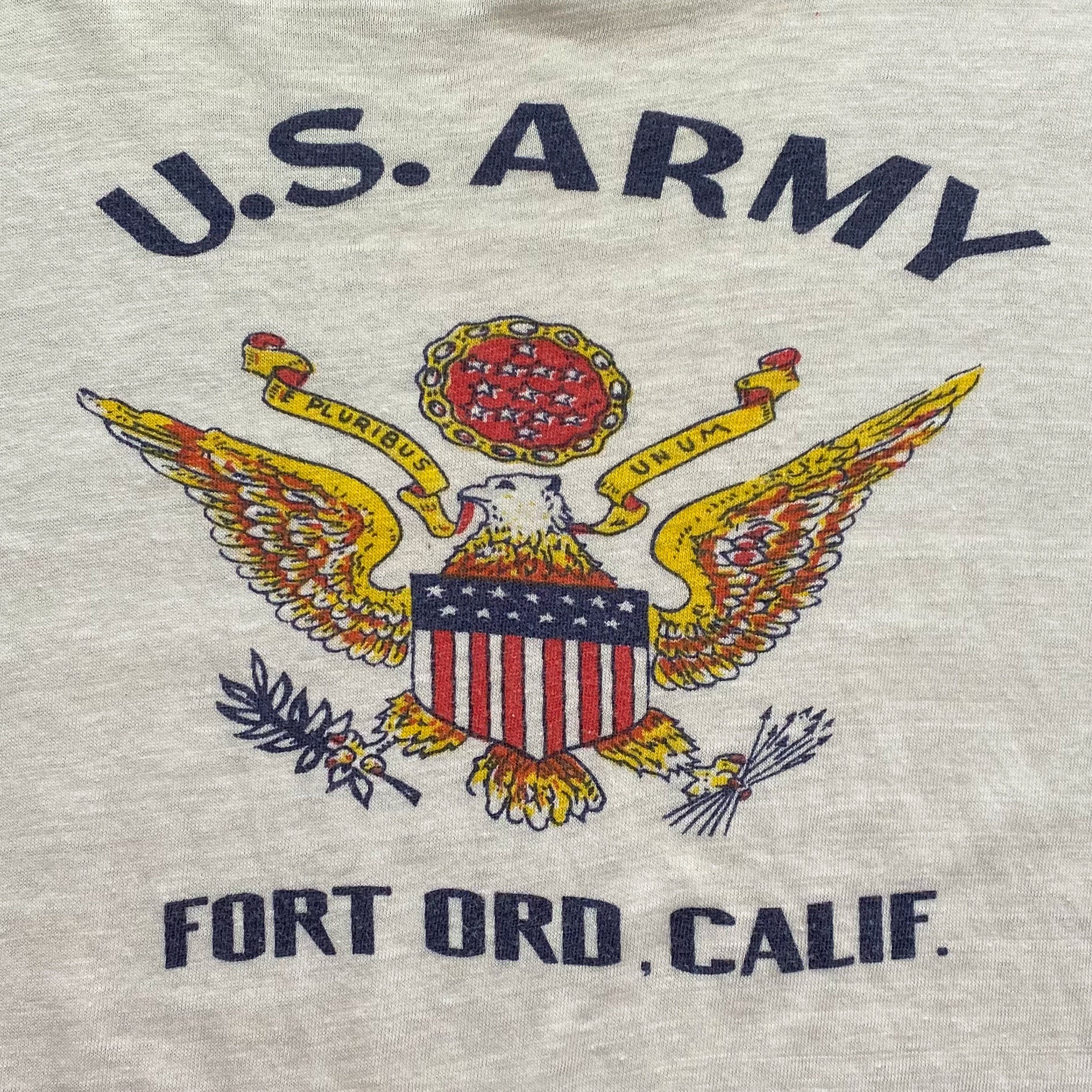 Vintage Rare 1950s U.S. Army Fort Ord Calif Military Camp T-shirt 