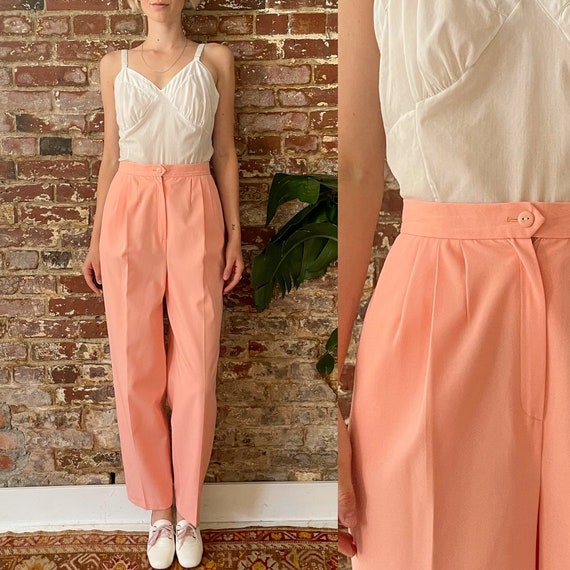 Vintage 1970s Koret Peach Pink Trousers - 70s Pea… - image 1