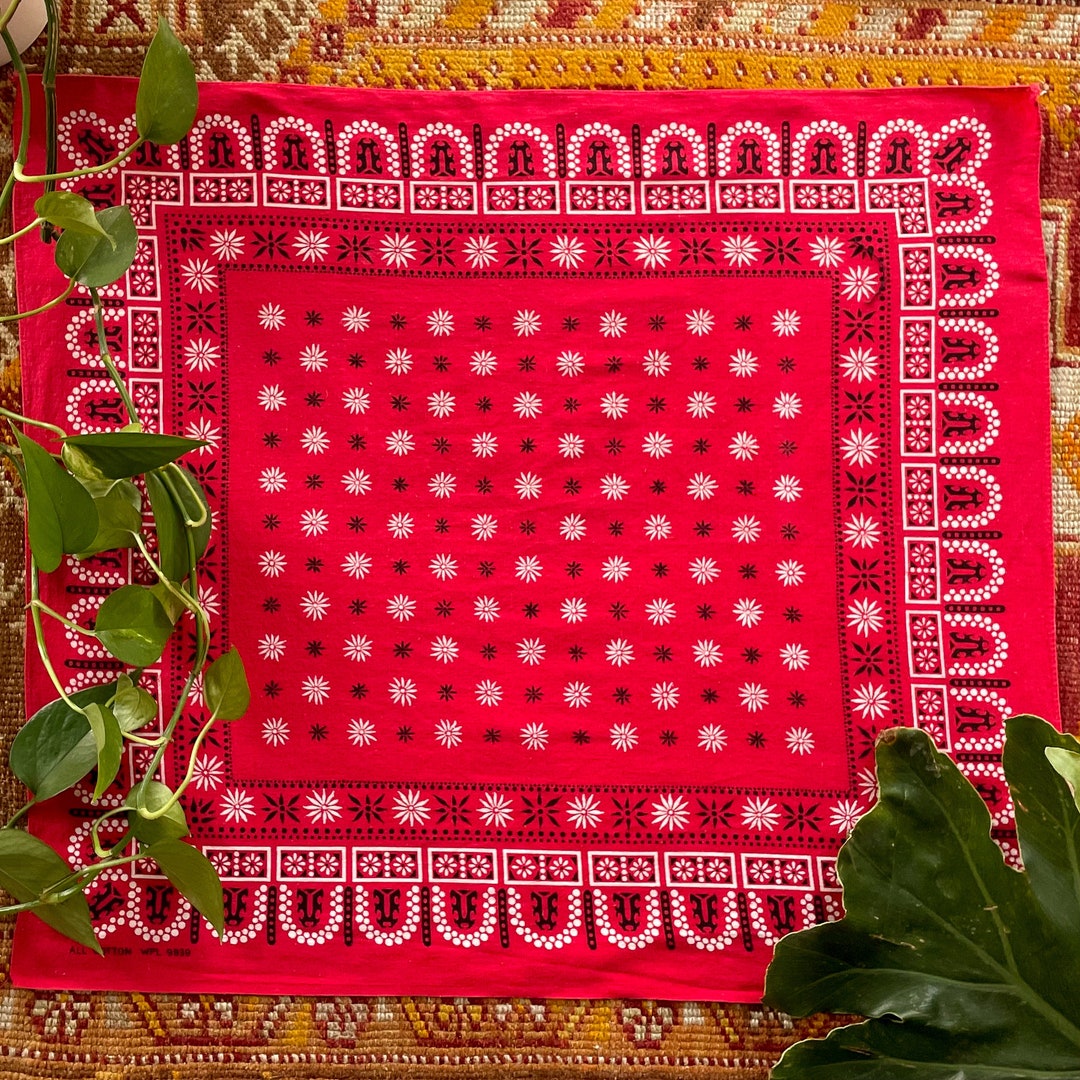 Vintage 1950s WPL 9939 Tiger Brand Fast Color Bandana - 40s