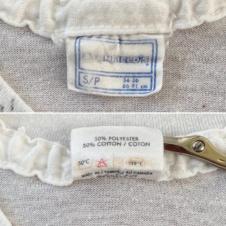 Vintage 80-tals Annes handritade senior-T-shirt - Enkelsöm - XSmall/Liten 40 x 61 cm bild 9