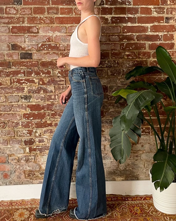 Vintage 1970s Brittania Wide Leg Flare Jeans - 70… - image 3