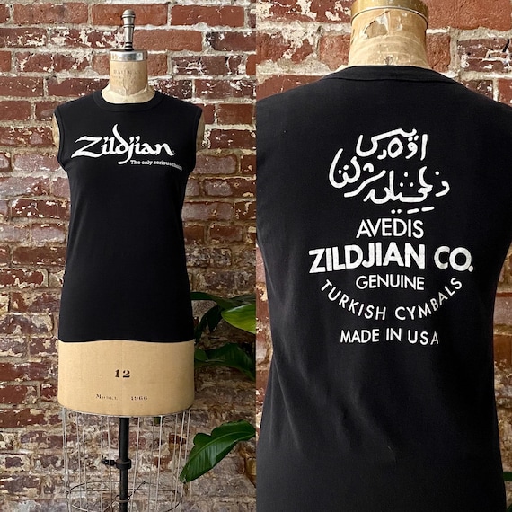 Vintage 1980s Zildjian Genuine Turkish Cymbals Black Box Tee Vintage 1980s Zildjian Genuine Turkish Cymbals Black Box Tee