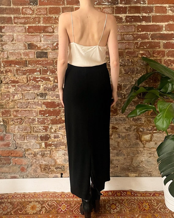 Vintage 1990s Byer Studio Black Stretch Maxi Skir… - image 3