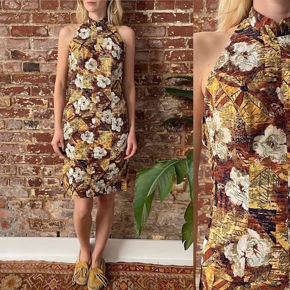 hawaiian print halter dress Cloud Akua Hawaiian Halter Dress for Island Elegance M / cream