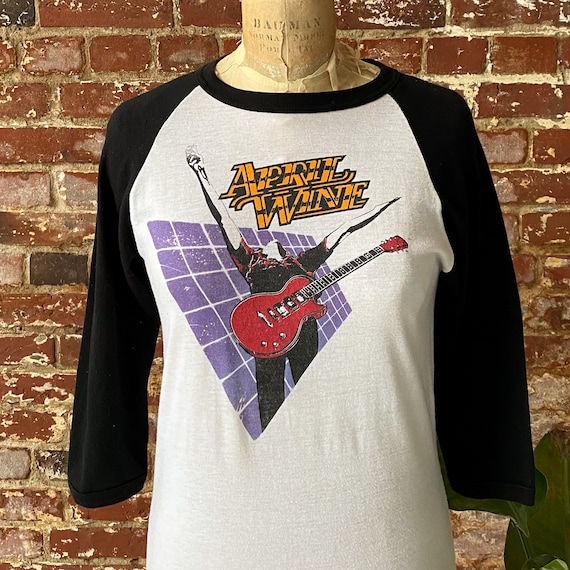 Vintage 1982 April Wine Power Play World Tour Raglan Tee - Single Vintage 1982 April Wine Power Play World Tour Raglan Tee - Single