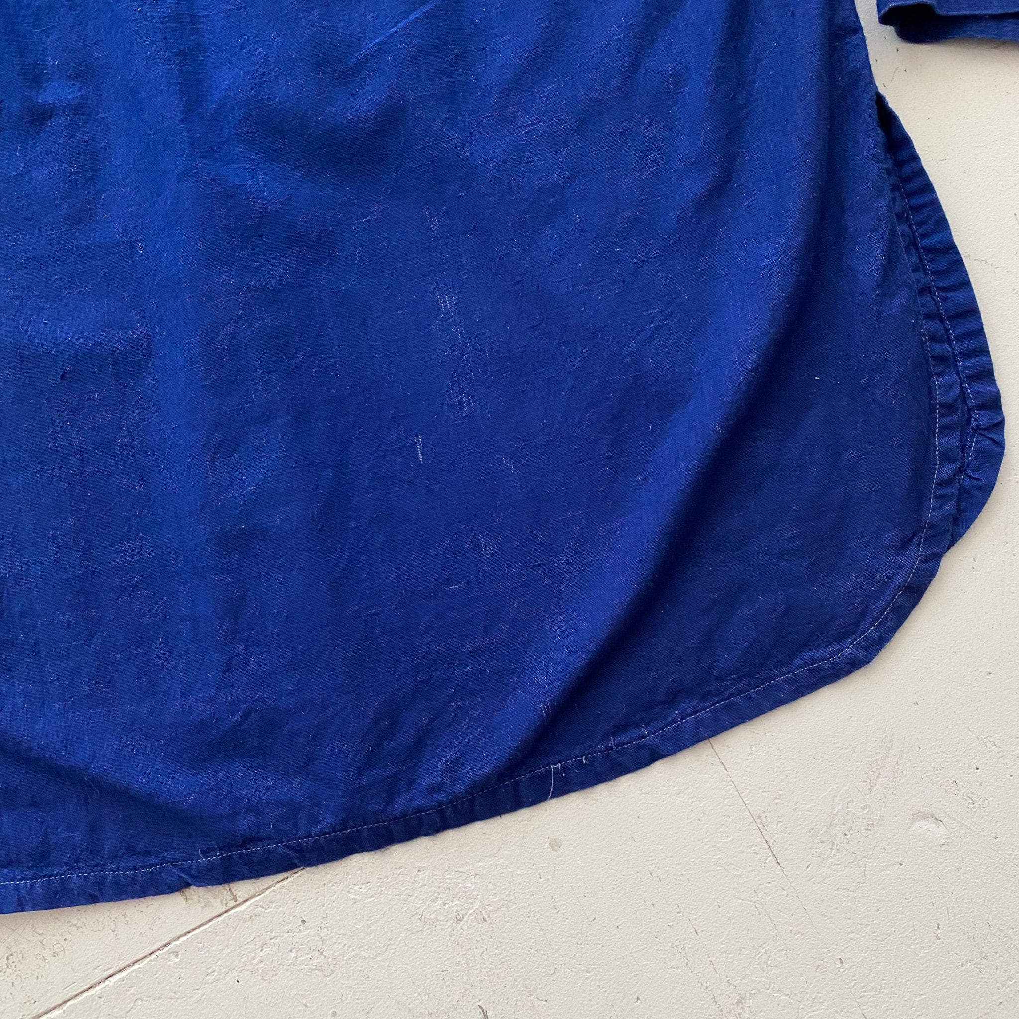 Vintage 1930s French Blue Cotton Pullover Work Shirt Smock - Men's