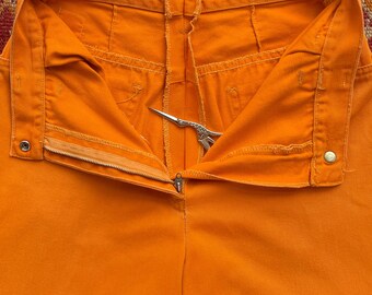 Vintage 1960s Orange GWG King Tapered Leg Jeans - 60s GWG High 