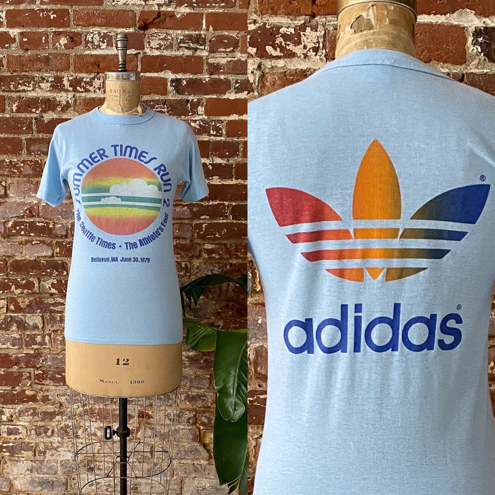 Vintage 1979 Adidas Rainbow Trefoil Summer Run 2 T-shirt - Etsy Sweden