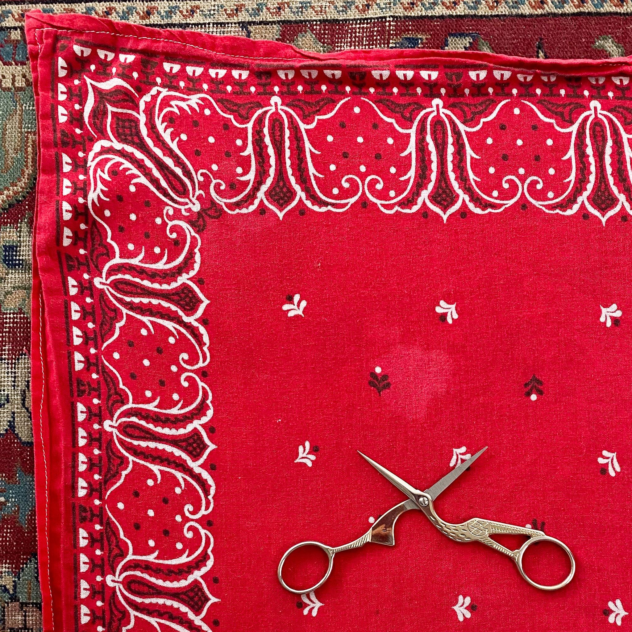 Vintage 1940s/1950s WPL9939 Red Tiger Head Bandana - 40s/50s