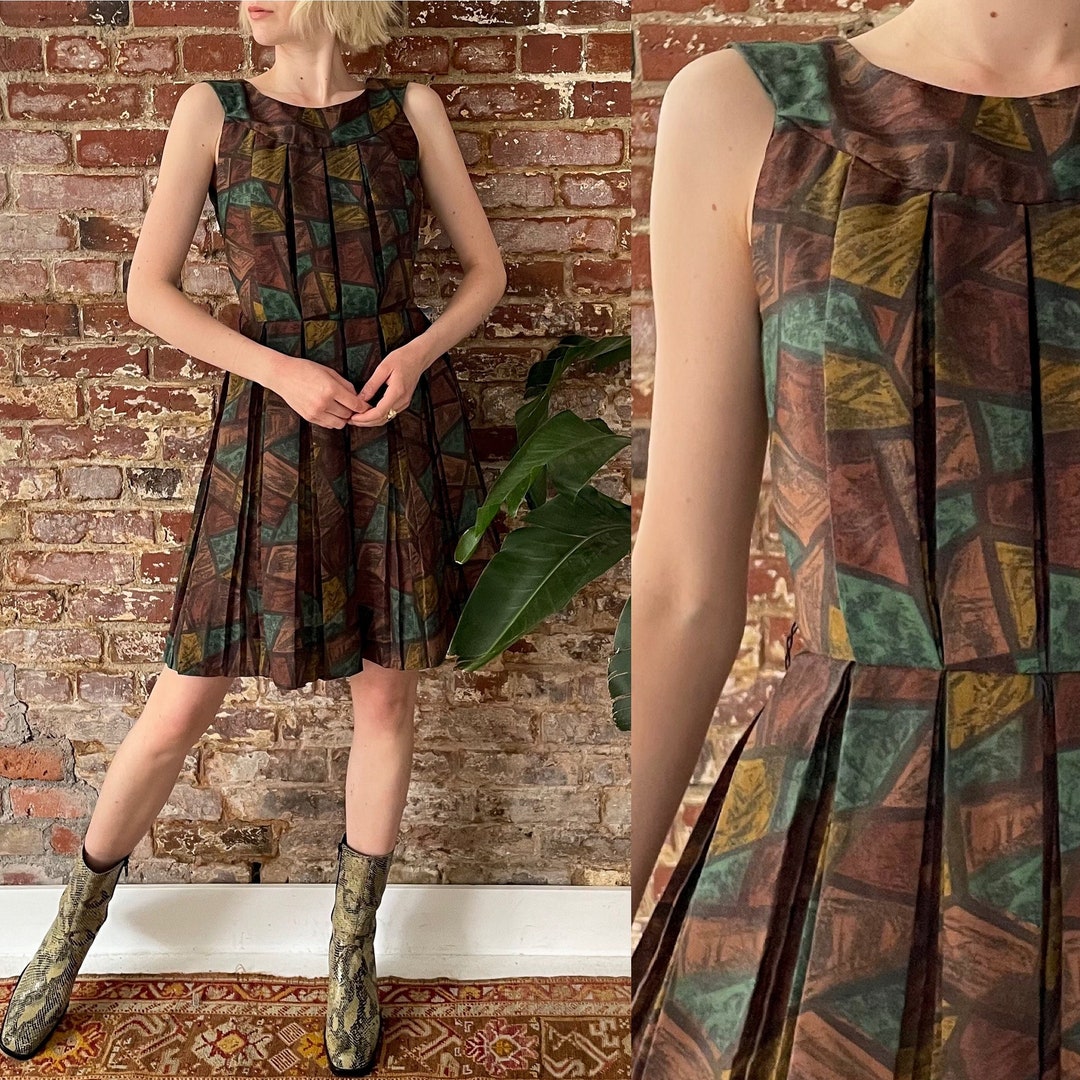 ワンピース Mid 1950s Vintage Brown Cotton Dress il_1080xN.3959402836_428i.jpg