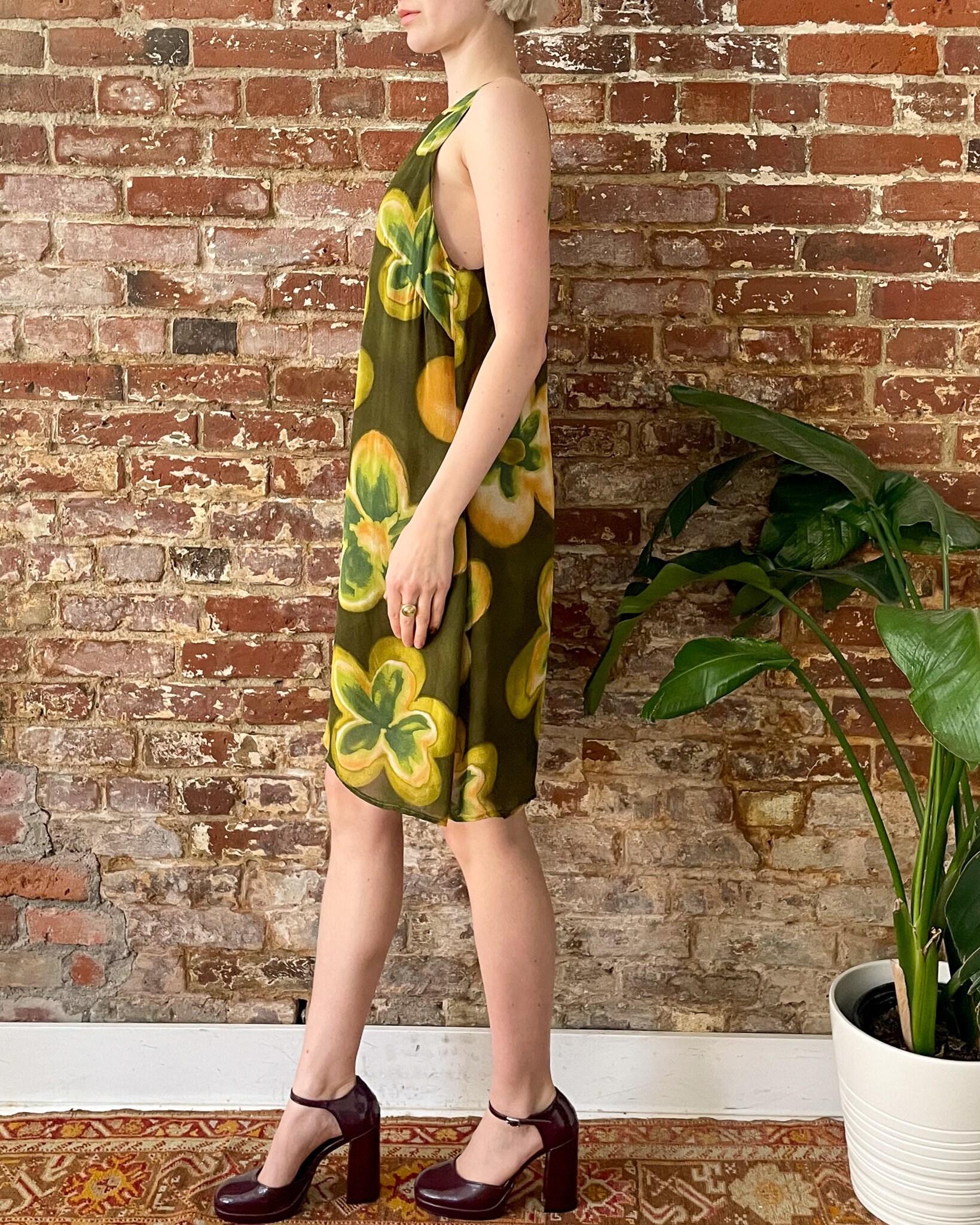 naf naf green dress Vintage 90s 