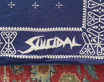 Vintage 1992 Suicidal Tendencies Indigo Cotton Bandana