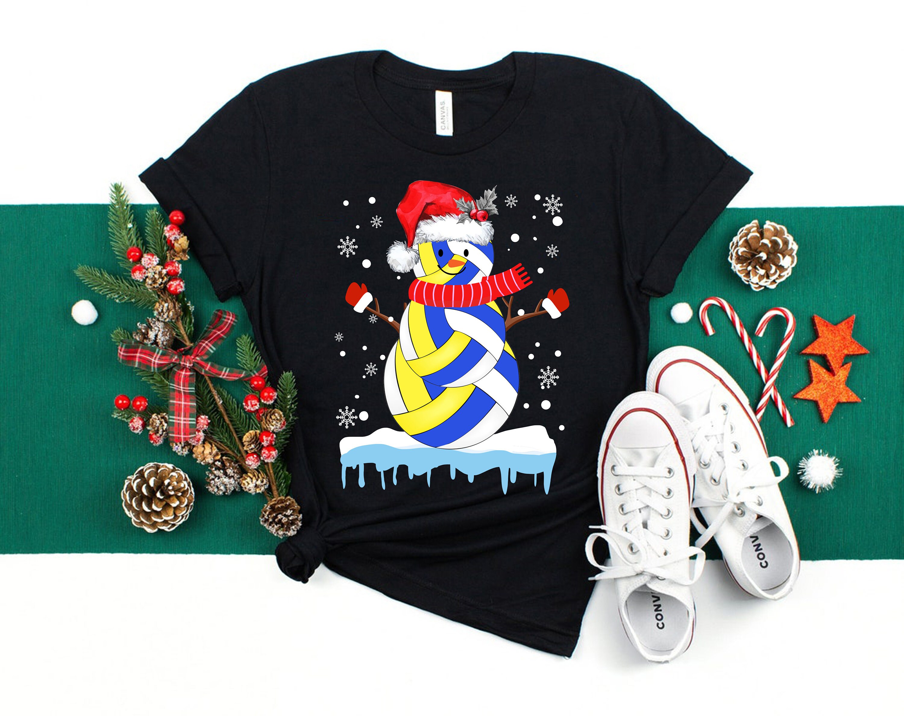 Discover Santa Volleyball Shirt, Ball Snowman T-shirt,  Volleyball Family Matching