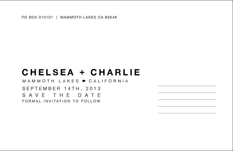 Back of Postcard Layout and Template