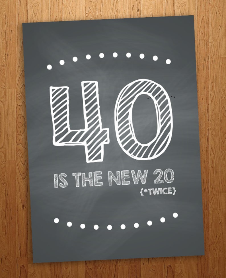 4x6 40 is the new 20 Printable Birthday Card FUNNY