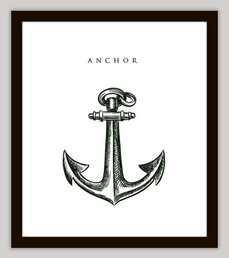 Anchor Nautical Home Decor Wall Art Etsy
