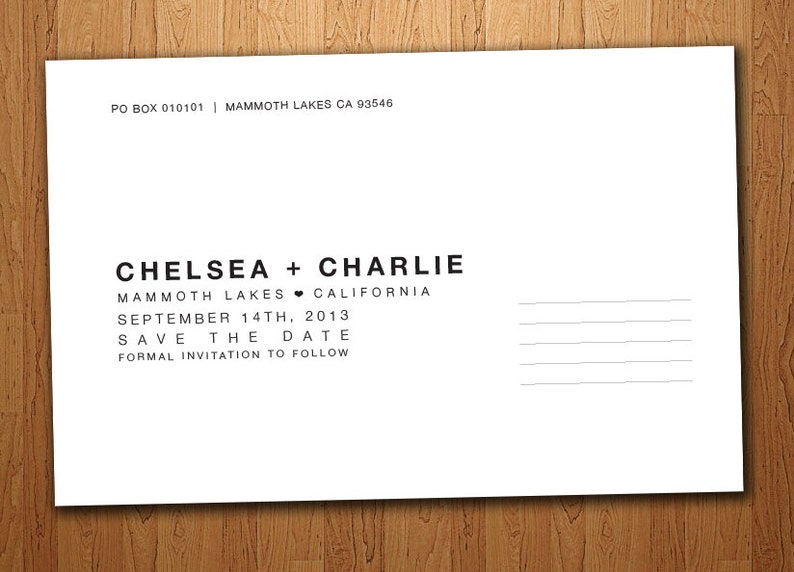 Back of Postcard Layout and Template