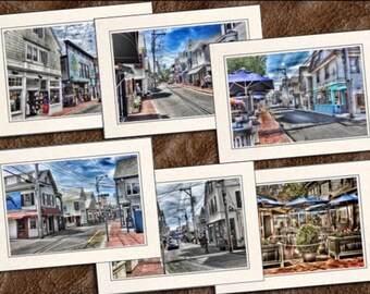 6 Provincetown Photo Note Cards 5"x7" W/Envelopes - Blank Handmade Note Cards, Provincetown Cape Cod Note Cards Set - (GP519)